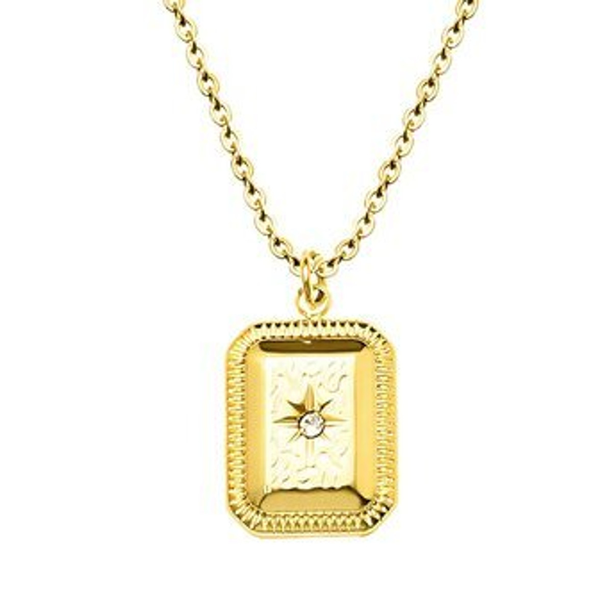 Luminous Star,18K gold plated Stainless steel necklace