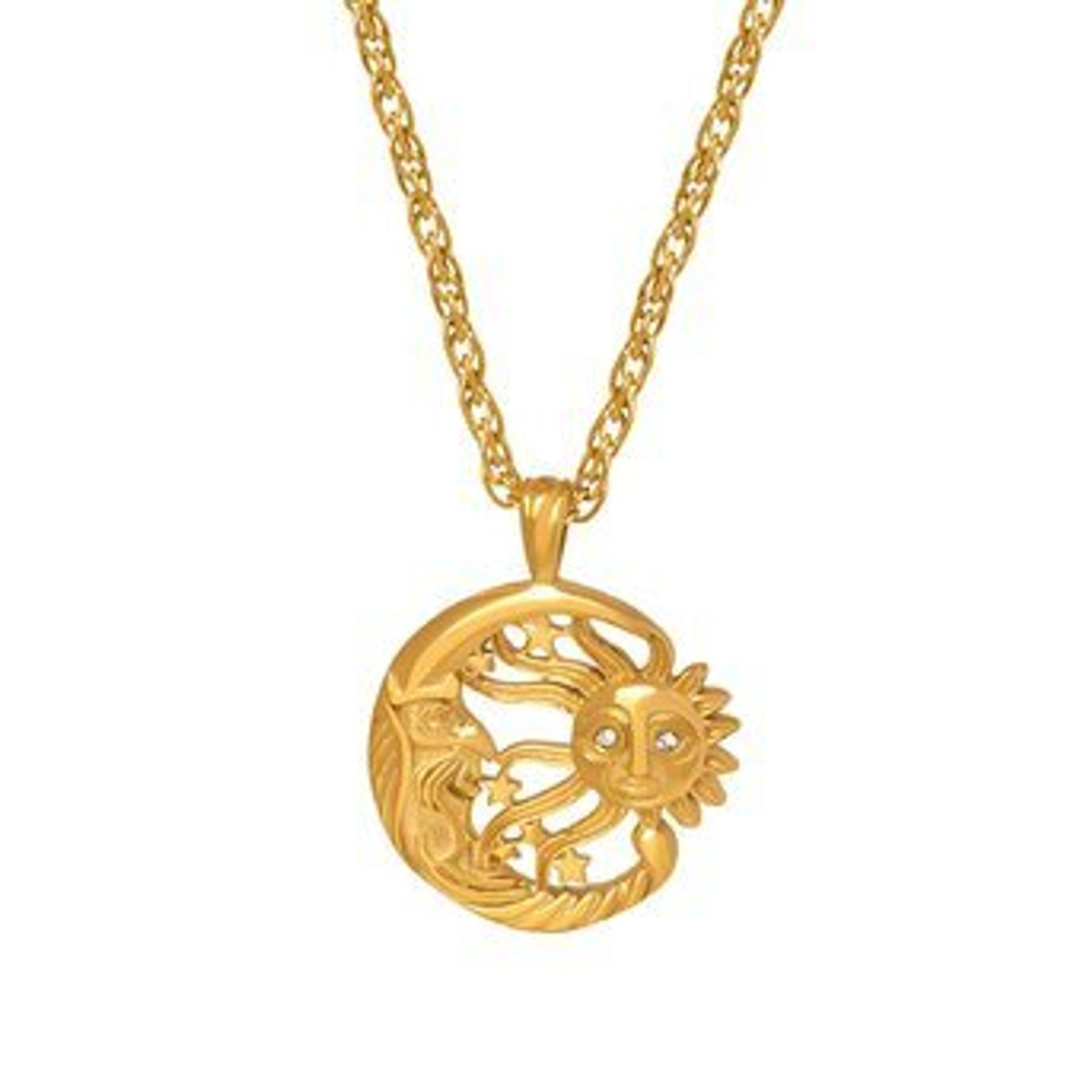 Eternal Sunshine,18K gold plated Stainless steel necklace