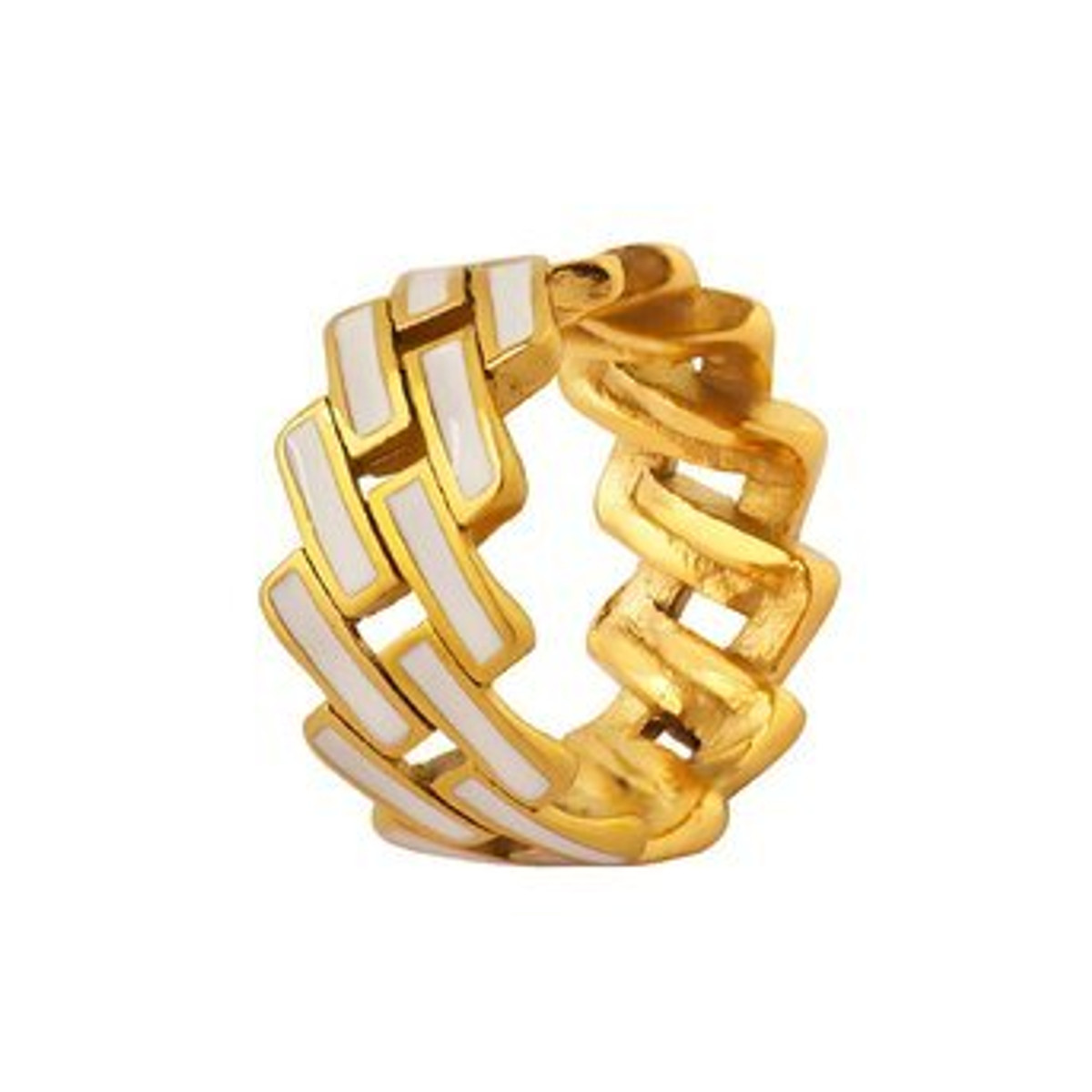 Luster Chevron, 18K gold plated Stainless steel ring