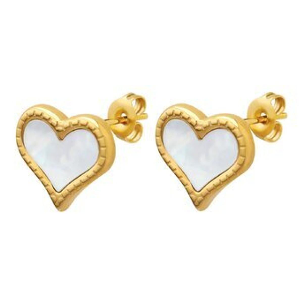 Heart Ebove, 18K gold plated Stainless steel earrings