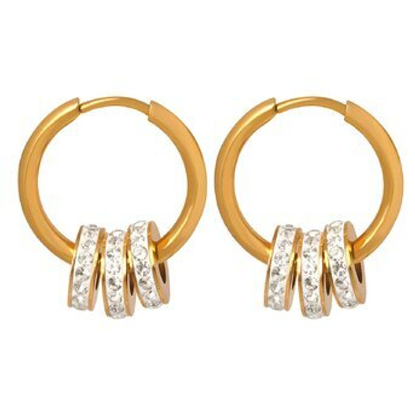 Elegant Sunburst, 18K gold plated Stainless steel earrings