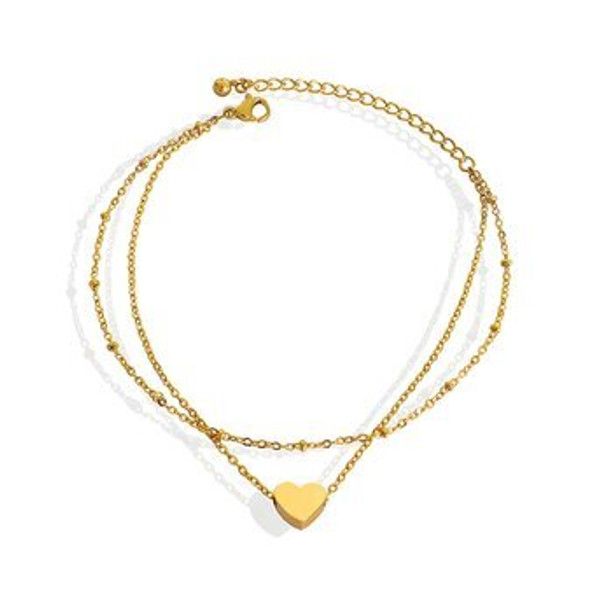 Little Heart 18K gold plated Stainless steel anklet