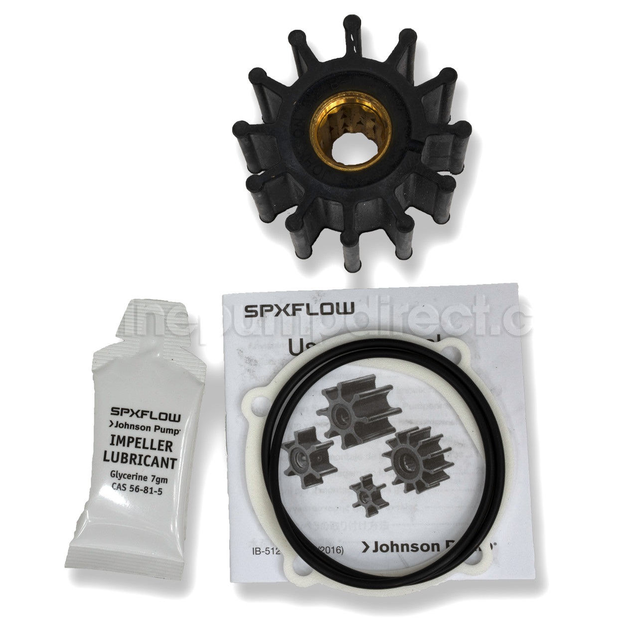 CarBole Sea Water Pump Repair Impeller Kit - Fits Johnson Sierra 09-812B-1, F6B-9, 10-24232-1 - 12 Blades