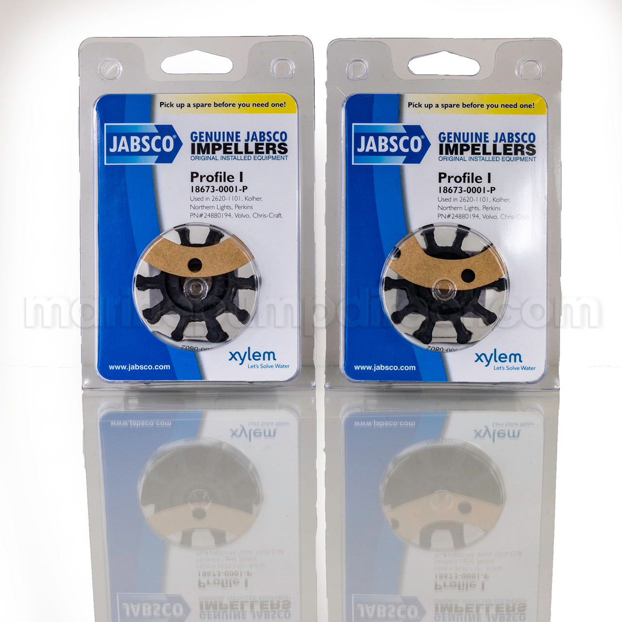 Two Pack Jabsco 18673-0001-P Impeller kit - Marine Pump Direct