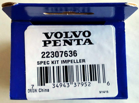 Volvo Penta Impeller Kit 22307636 - We no longer stock this impeller kit. For a replacement impeller kit, purchase the Johnson Impeller Kit 09-812BT-1