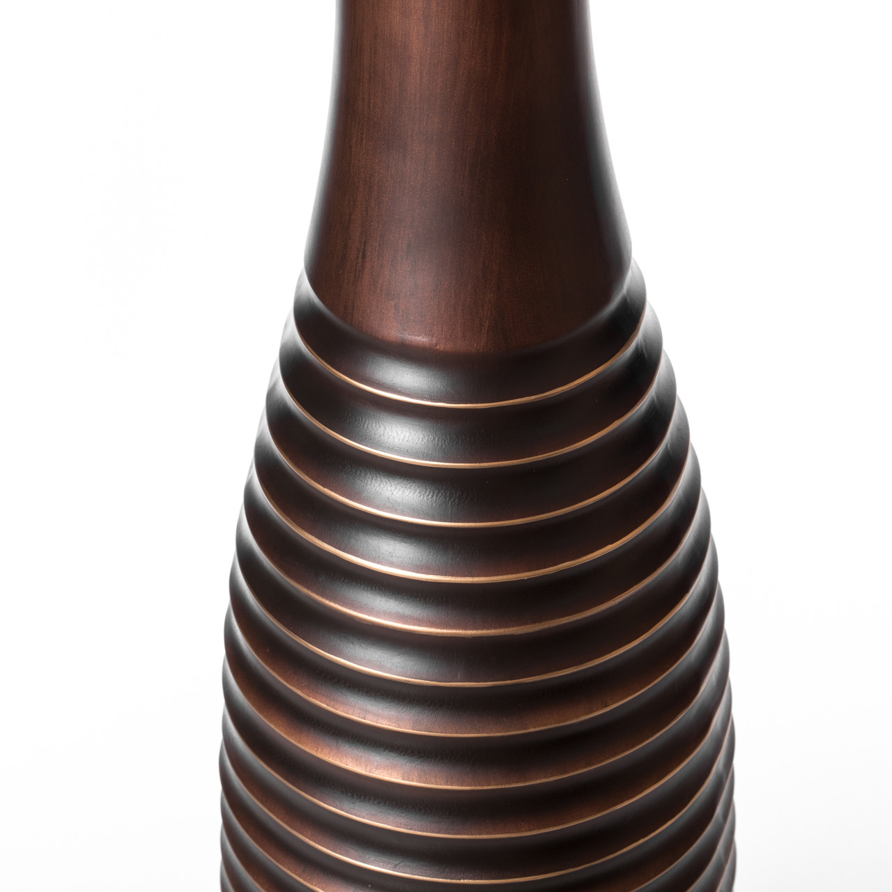 Uniquewise Brown Decorative Contemporary Mango Wood Ribbed Design