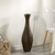 Modern Decorative Brown Textured Design Floor Flower Vase, for Living Room, Entryway or Dining Room, 31 inch