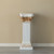 Decorative Modern Fiberglass White and Gold Plinth Roman Style Column Ionic Pedestal Vase Stand for Wedding, Living Room, or Dining Room