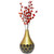 Decorative Modern Teardrop Shape Table Flower Vase with Black Honeycomb Design for Dining Table, Living Room or Bedroom