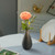 6 Inch Modern Decorative Ceramic Table Vase Ripped Design Tear Drop Shape Flower Holder, Black