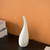 White Contemporary Unique Teardrop Shaped Ceramic Table Vase Flower Holder