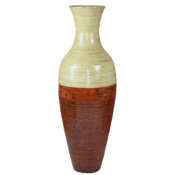 43-Inch-Tall Vase, Majestic Impressive Vase, Magnificent Rich Large Floor Vase, Tall Flower Holder, For your Living Room, Entryway, or Dining Room, Red and Natural Color Floor vase