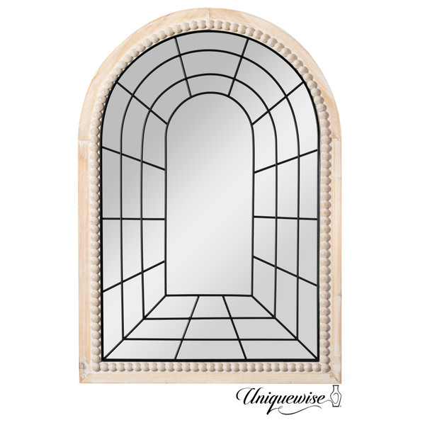 Arched Large 39.37 x 27.56 in Rustic Window Metal Mirror, Windowpane Shaped Decoration Farmhouse Big Wall Mounted Mirrors Boho Decor for Home Living Room Fireplace Entryway Bedroom Bathroom Vanity Corridor