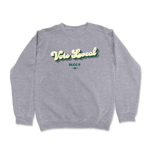 Vote Local - Cursive (Dark Ash Crewneck Sweatshirt) Vote Local - Cursive (Dark Ash Crewneck Sweatshirt)