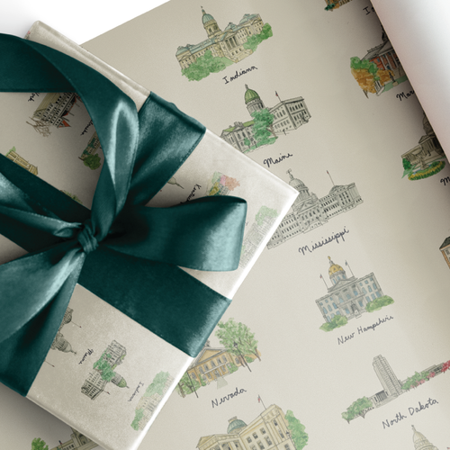 State Capitols (Holiday Gift Wrapping Paper) State Capitols (Holiday Gift Wrapping Paper)