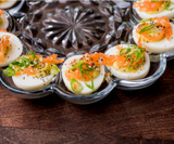 Seoul Sister Deviled Eggs - kimchi recipe