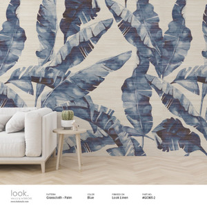 GC005-2 - Grasscloth Palm - Palm Blue