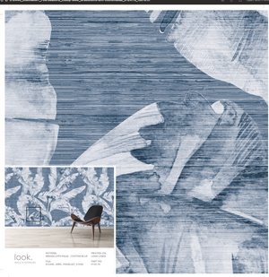 Grasscloth Palm Custom Blue