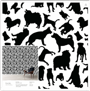 Dogs On Linen - 16x16 ONLY