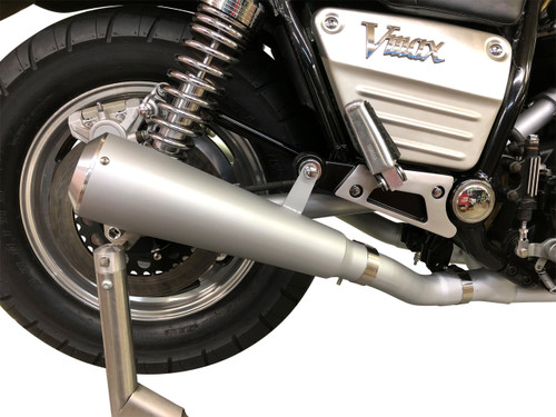 StreetPro 4-2 Exhaust w/ Megaphone Mufflers - Satin Silver Ceramic Coated 1985-2007 Yamaha Vmax