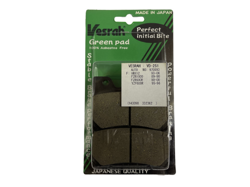 Vesrah VD-251 Organic Brake Pads - Front (93-07 All)