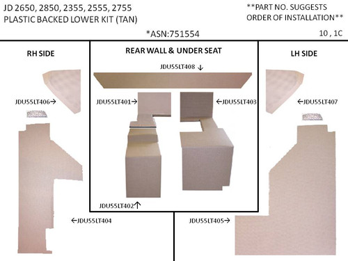 Main Image - JD UTILITY 2355 - 2755 PROFORM LOWER KIT (TAN)