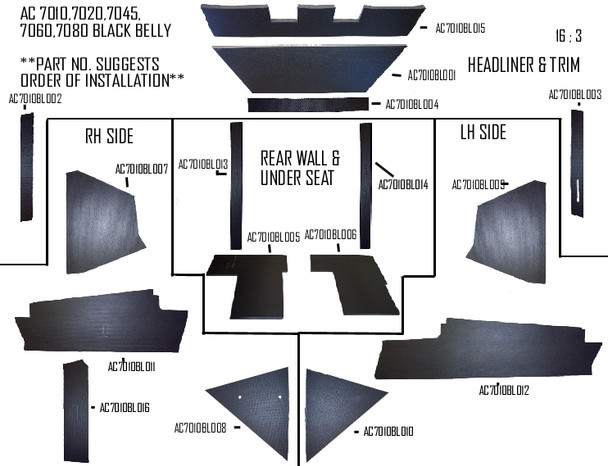 AC 7010 BLACK BELLY KIT - Fehr Cab Interiors Co.