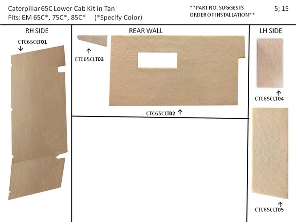 CATERPILLAR CHALLENGER 65C-85C PROFORM LOWER CAB KIT (TAN)