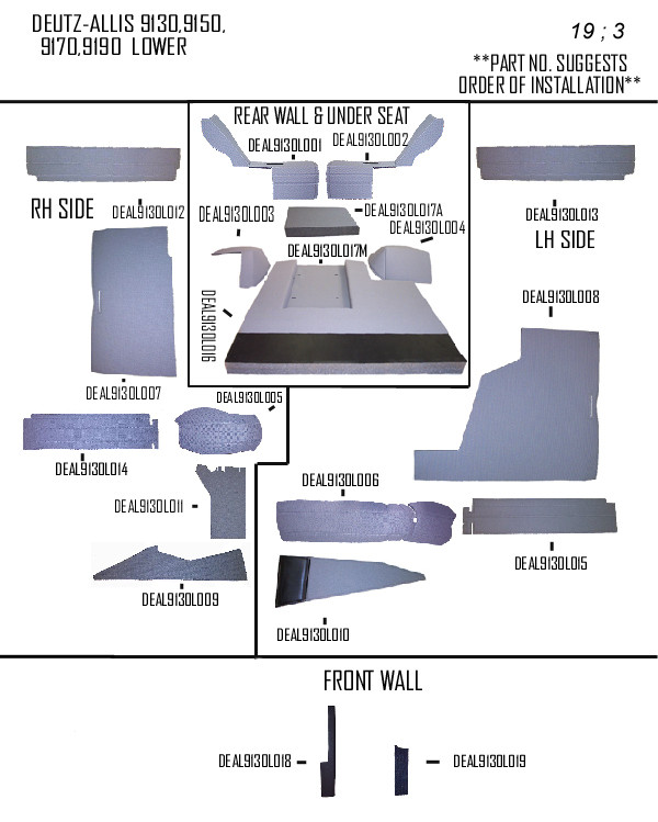 DEUTZ-ALLIS 9130 LOWER KIT - Fehr Cab Interiors Co.