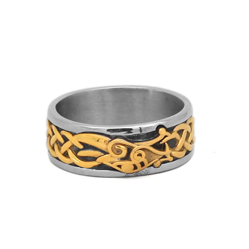 New Viking Style Stainless Steel Gold Dragon-shape Crow Ring Ring
