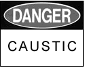 Danger Caustic Leonard Safety Equipment Inc