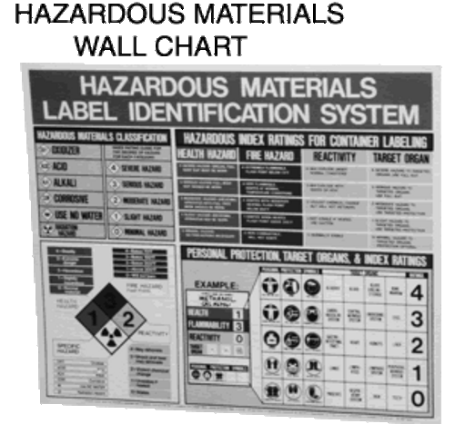 Hazardous Material Identification System Wall Chart - English