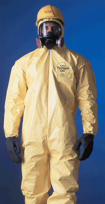 Tyvek QC Coverall-(hood,elastic wrists & attached boots)