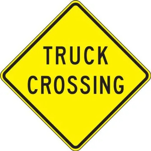 24"X24" "Truck Crossing" Sign- .080 Reflective Aluminum-MUTCD