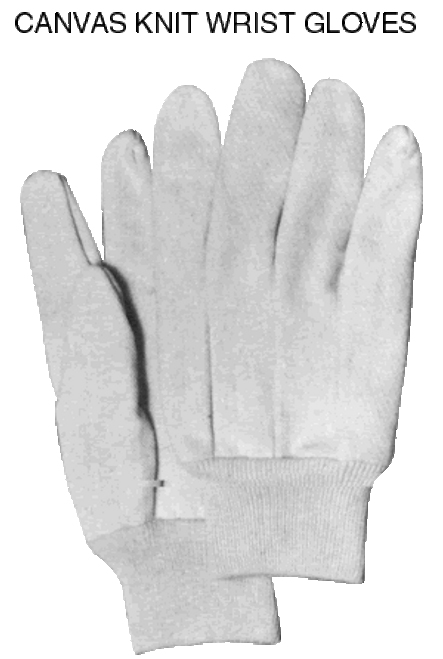Canvas Knit Wrist Gloves - Ladies 8 oz (reversible thumb)