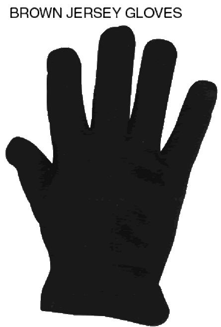 Brown Jersey Gloves - Domestic mens 9 oz knit wrist