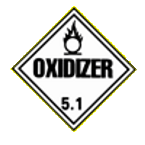 D.O.T. Truck Placard - Oxidizer - .030 Rigid Plastic