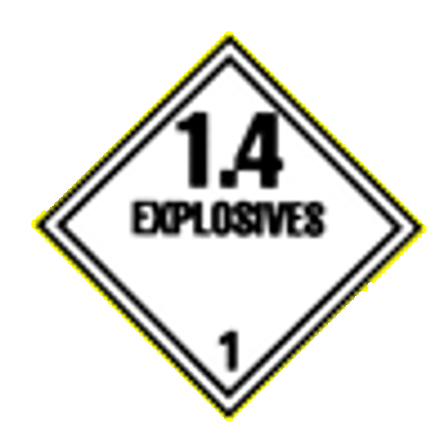 D.O.T. Truck Placard - 1.4 Explosives - Pressure Sensitive Vinyl