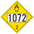 D.O.T. Truck Placard - 1072 - Oxygen - Pressure Sensitive Vinyl