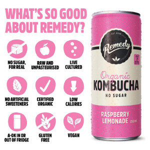 Kombucha Raspberry Lemonade 250mL