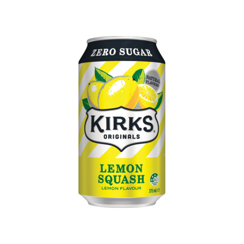 Kirks Lemon Squash Zero Sugar 375mL