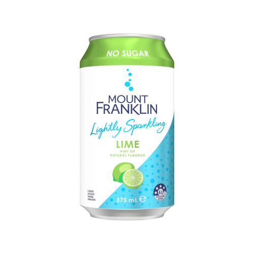 Mount Franklin Lightly Sparkling Water Lime 375mL