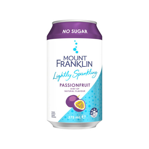 Mount Franklin Lightly Sparkling Water Passionfruit 375mL