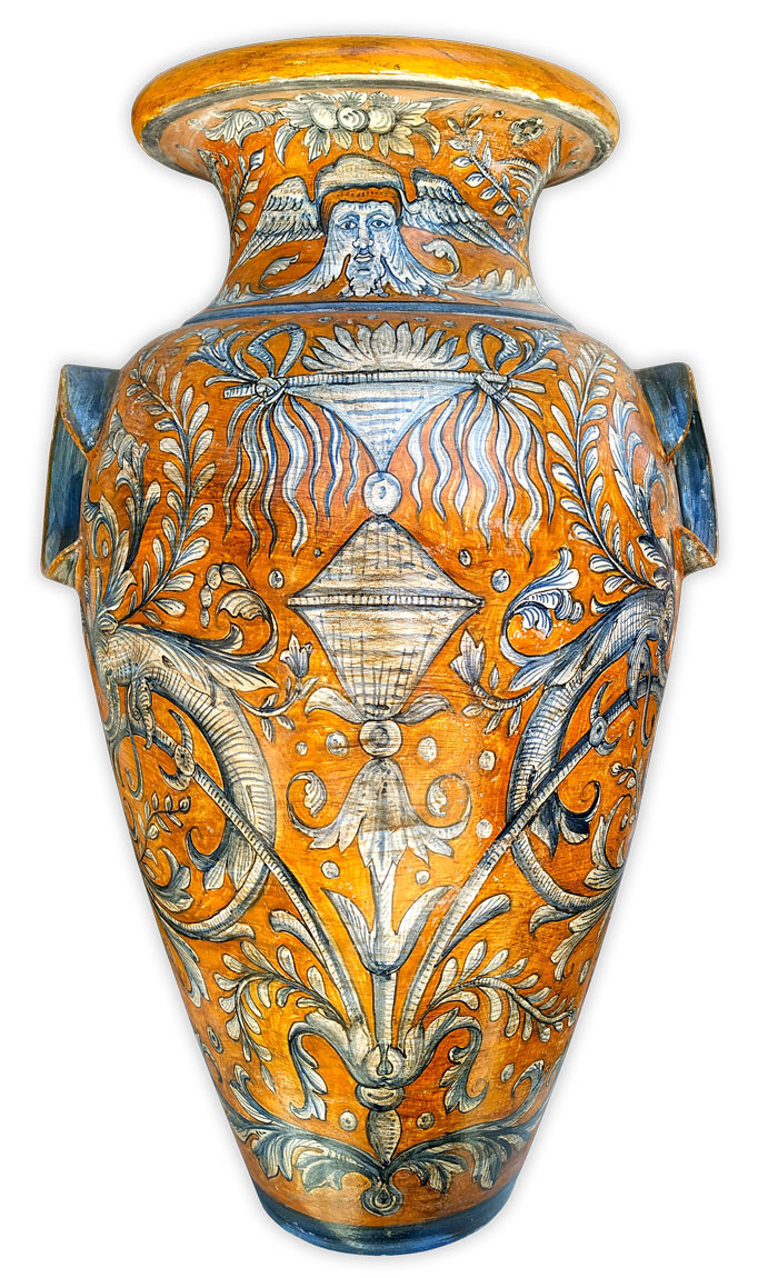 Orange Majolica Vase, Large – Deruta Craftsmanship