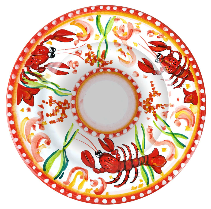 タイツー ロブスター&ムール貝 ボウル プレート イタリア製 TAITU Italian potters lobster design by mod ceramics