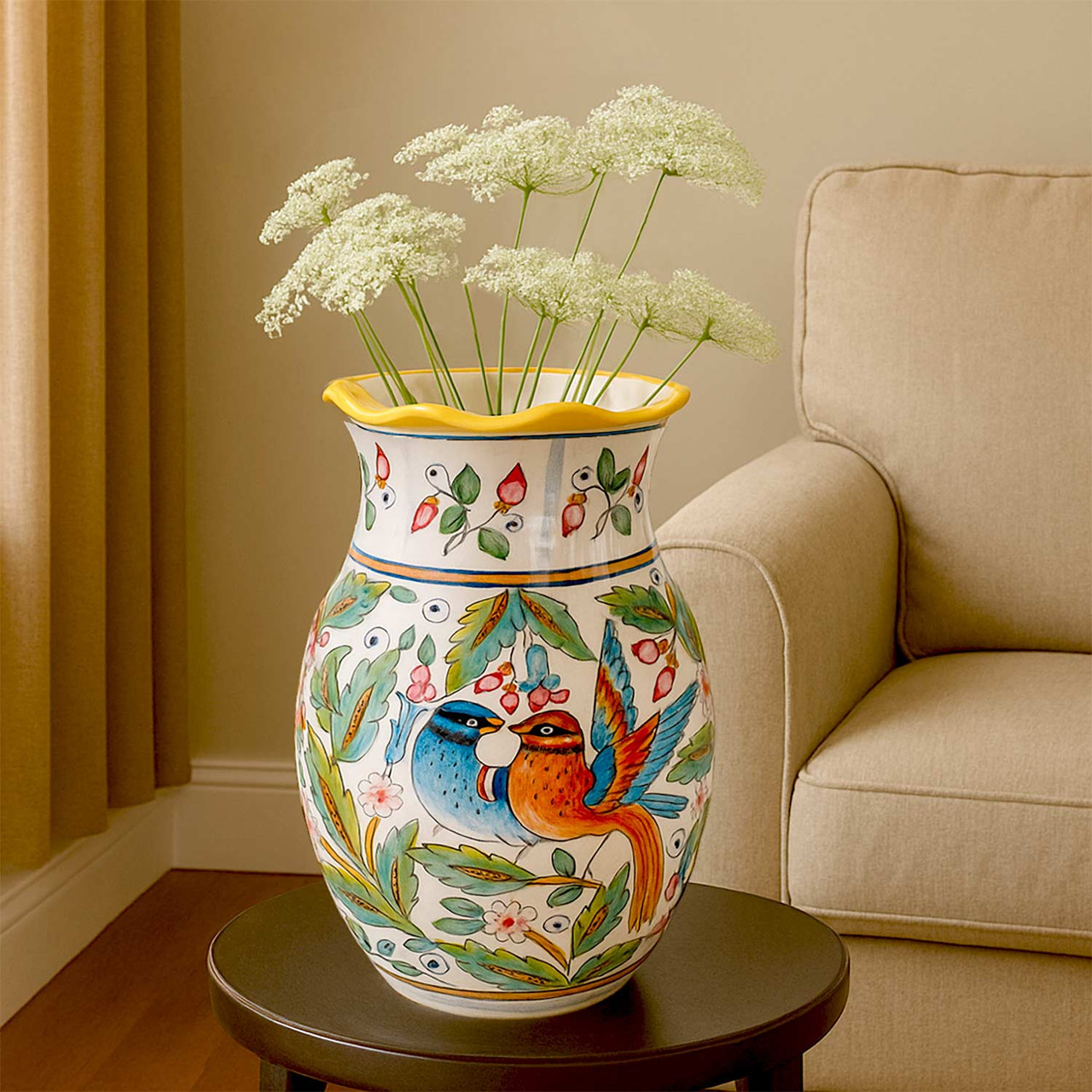 Ceramic Love Birds Flower Vase