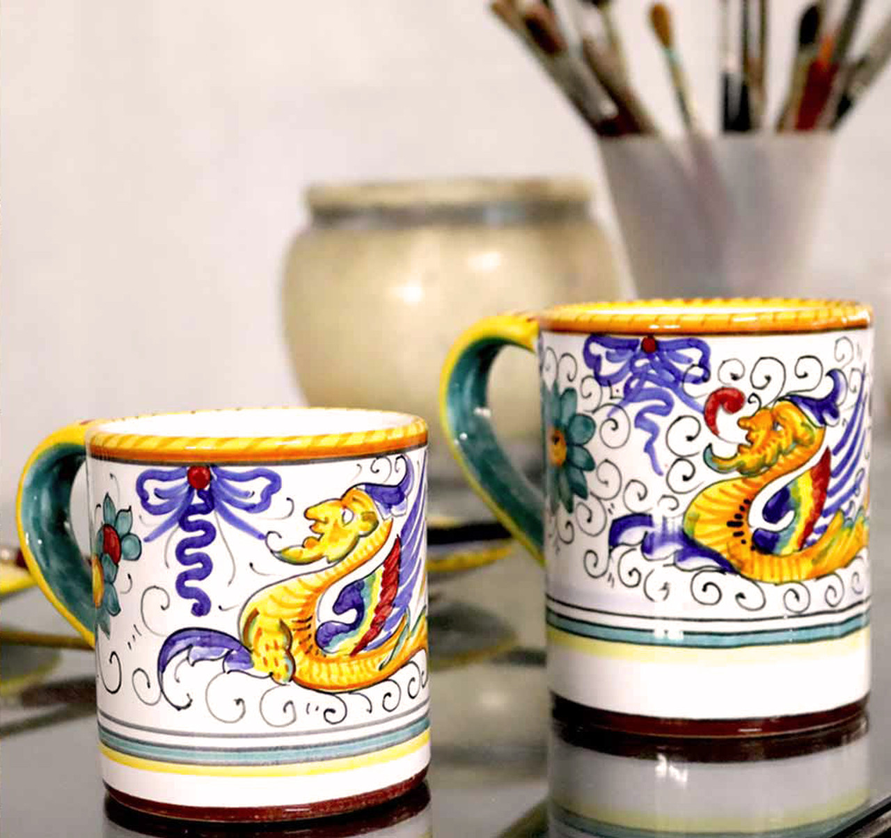 Italian ceramic coffee cups