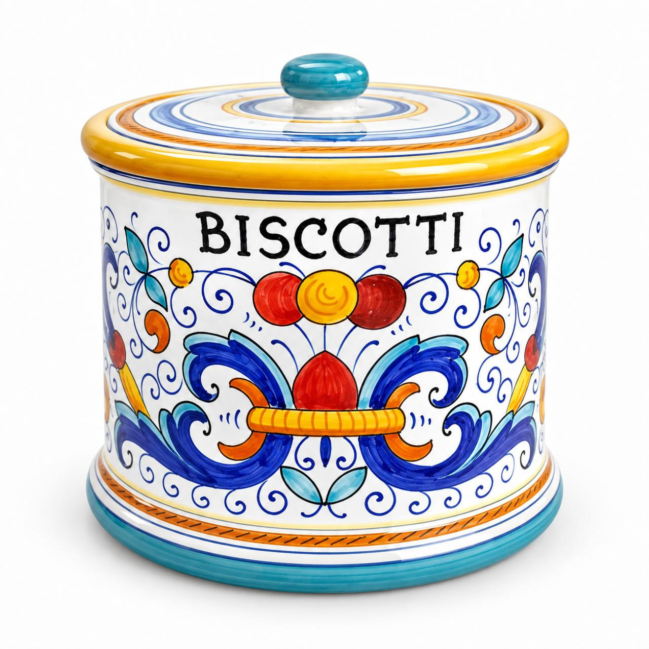 cookie  ルタンセット Ricco Deruta Biscotti Jar | Italian Ceramic Cookie Jar with Lid