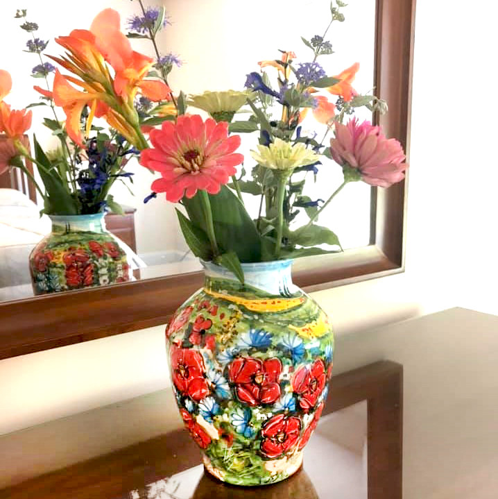 Deruta Pottery vase Umbria | Italian ceramic on line