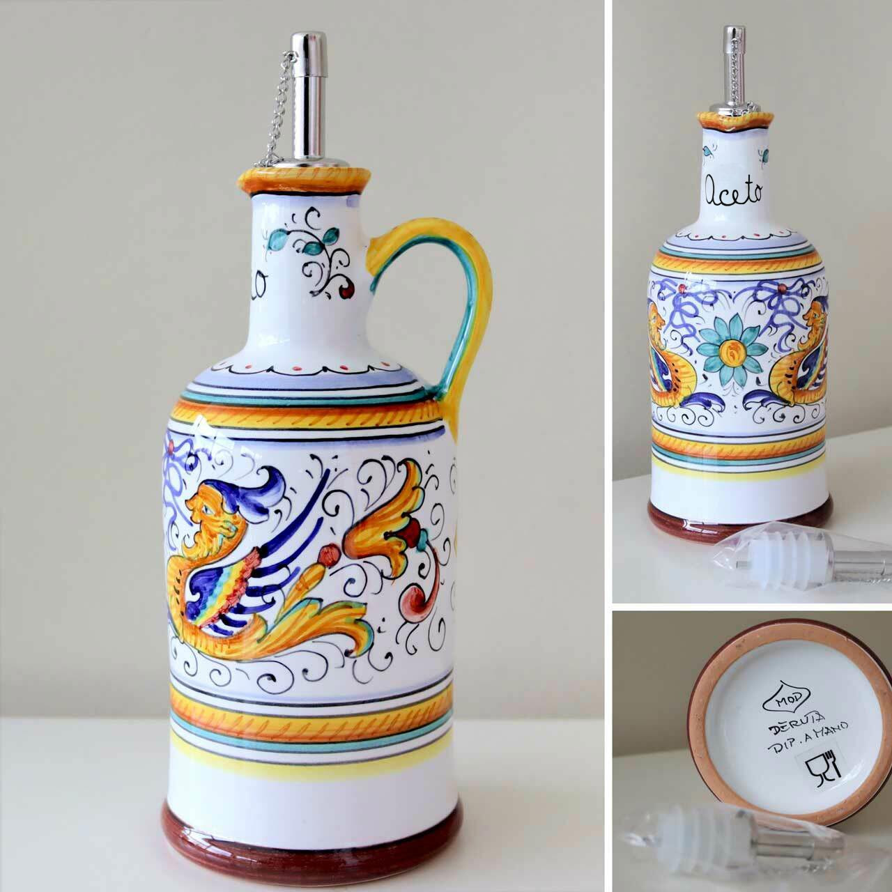 Italian pottery Vinegar Bottle Raffaellesco | Pottery Store